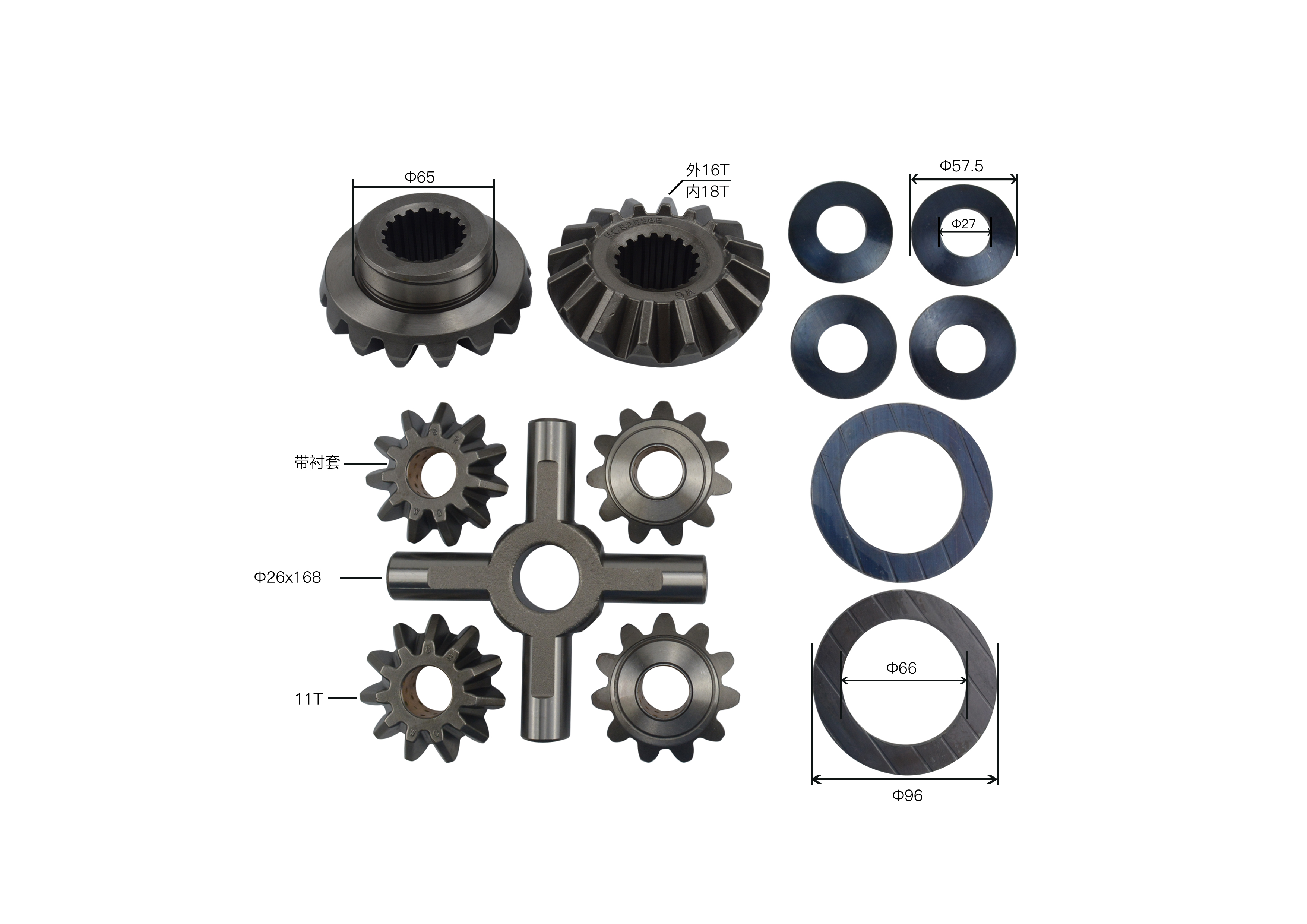 ang kit sa pag-ayo sa differential gear sa trak